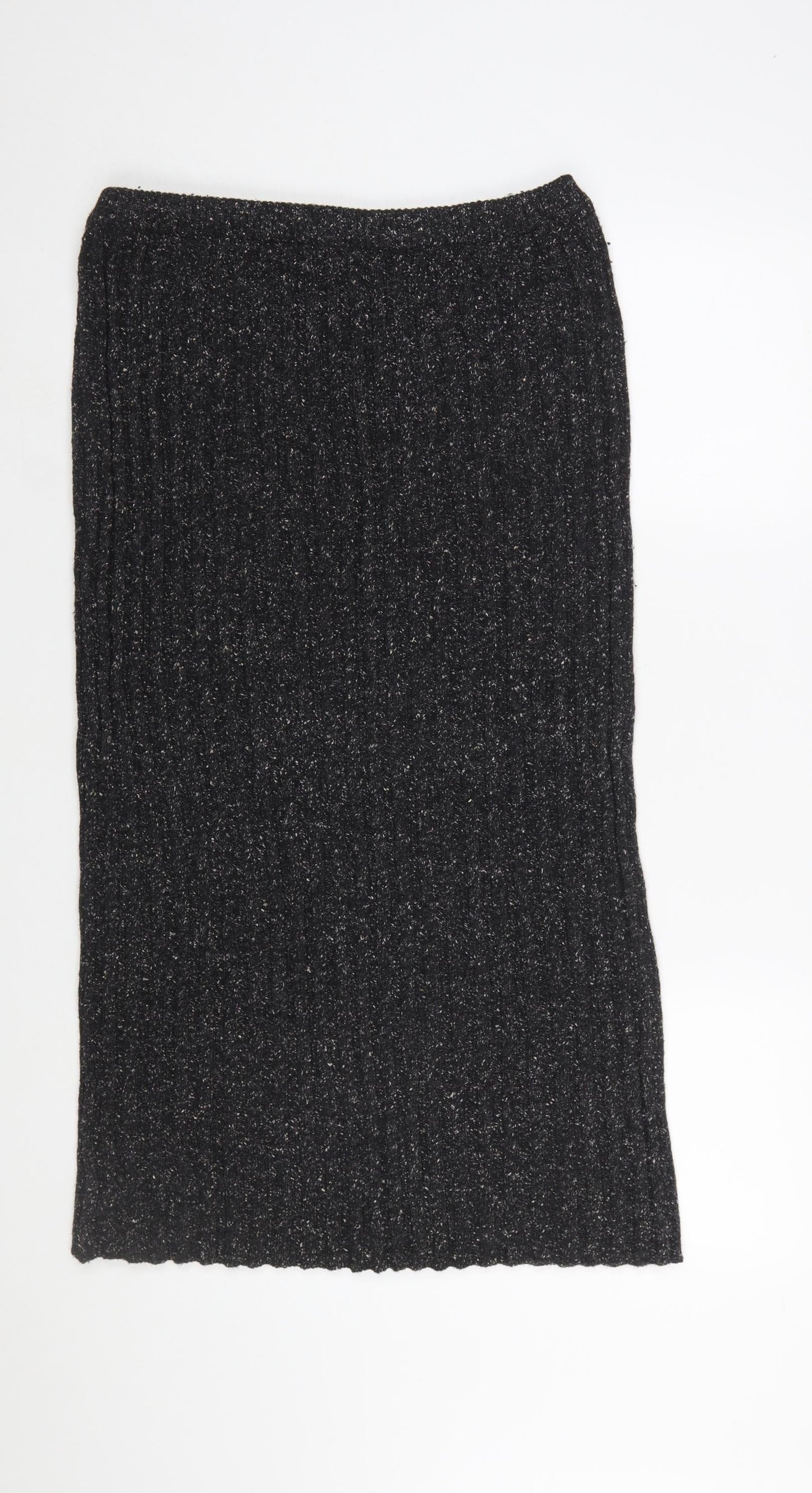 C&A Women Black Knit Midi Pencil Skirt Size 16