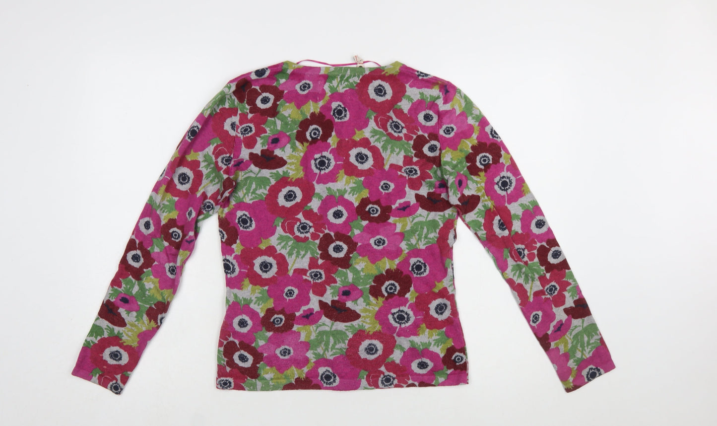Seasalt Women’s Multicoloured Floral Knit Button Cardigan Size 8