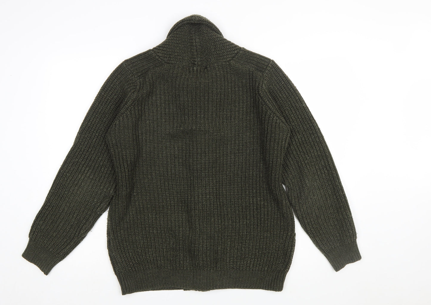 P.G. Field Men's Green Chunky Knit Cardigan Jumper M