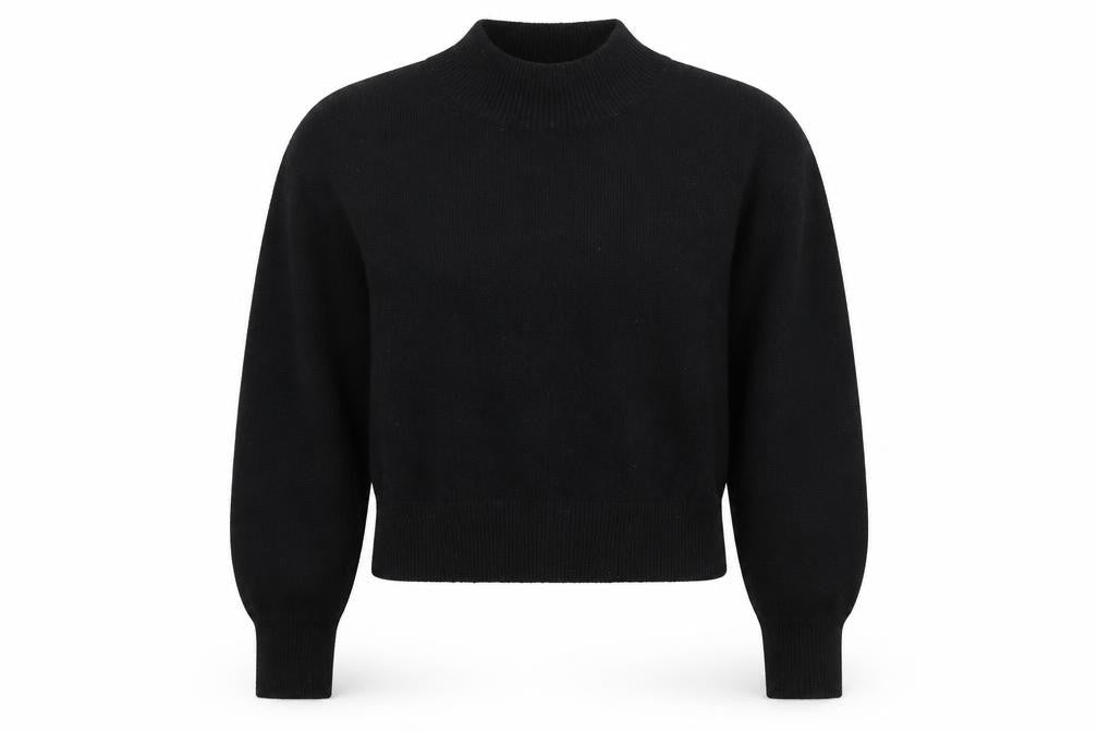 & Other Stories Women's Black Mock Neck Knit Jumper Size S