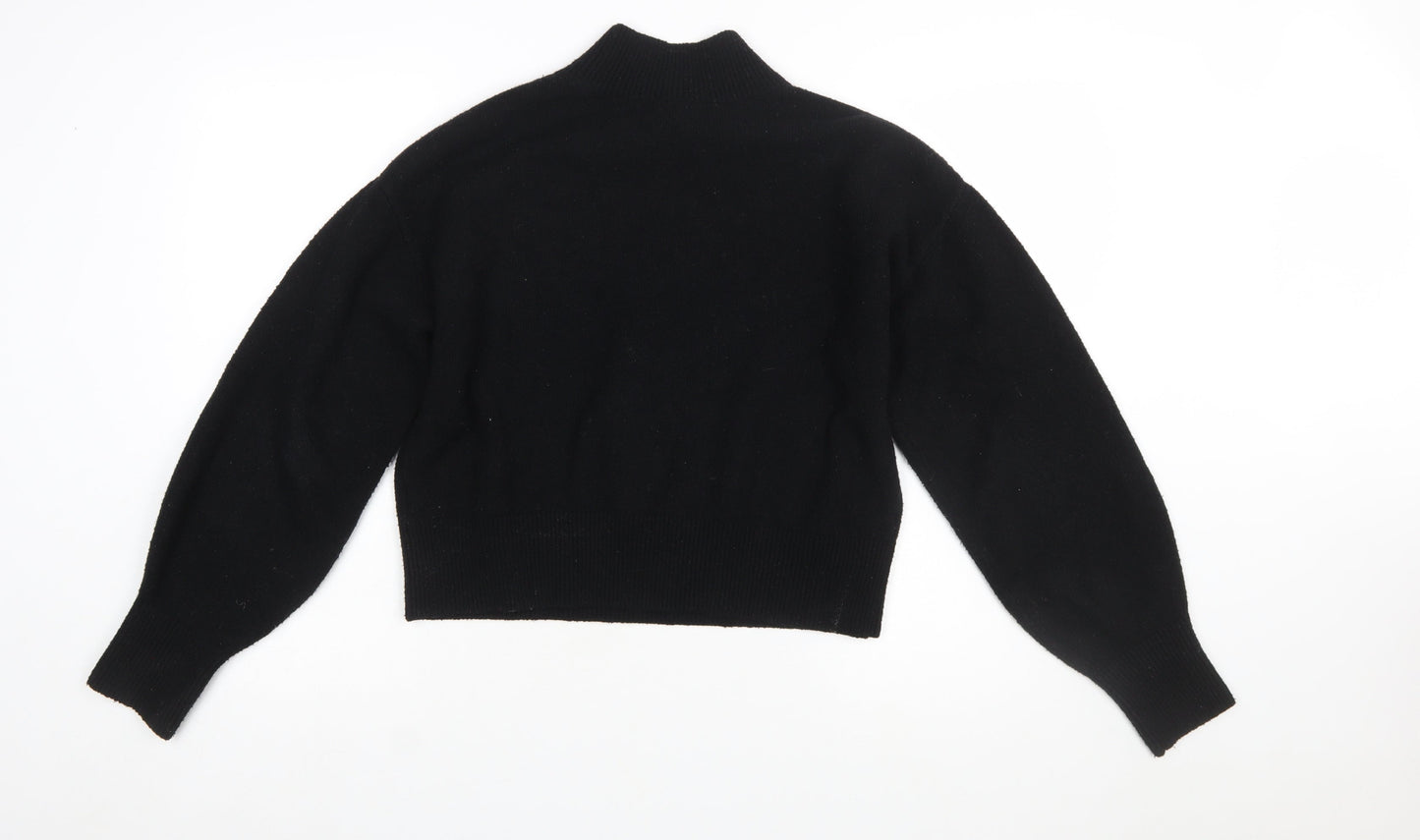 & Other Stories Women's Black Mock Neck Knit Jumper Size S
