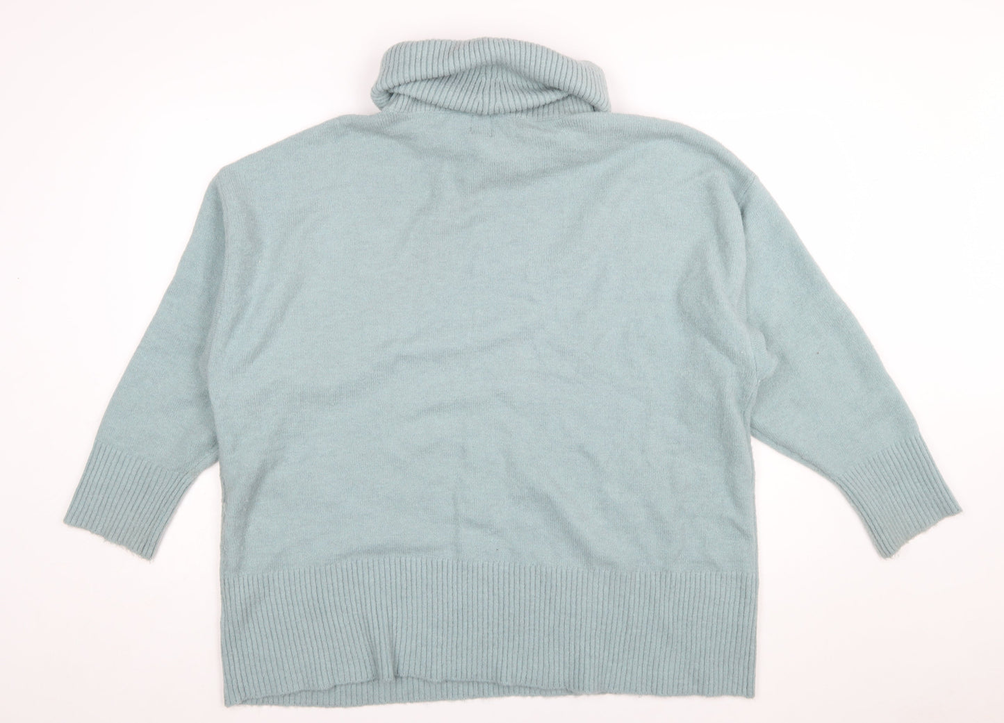 River Island Women’s Green Roll Neck Wool Blend Jumper Size L