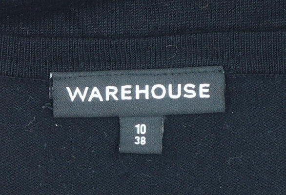 Warehouse Women Black Size 10 Short Sleeve Bodycon Dress