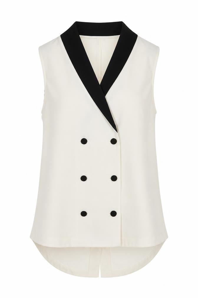 Warehouse Women's White Sleeveless Wrap Blouse Size 8