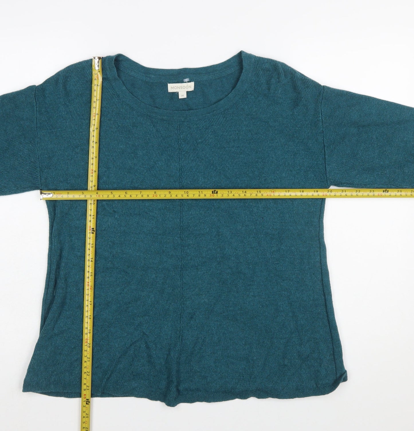 Monsoon Women's Green Wool Blend Crew Neck Jumper M