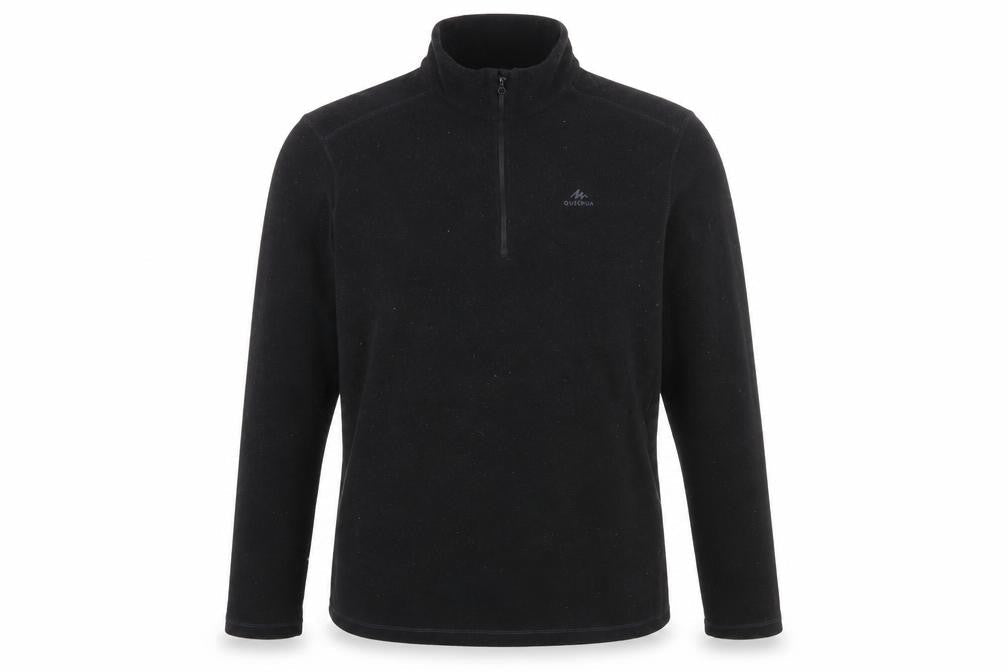 Quechua Men's Black XL Fleece 1/4 Zip Pullover Sweatshirt