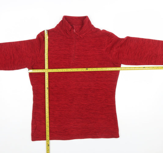 Mountain Warehouse Women Red 1/4 Zip Pullover Fleece Size 10
