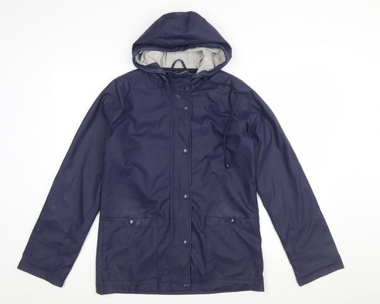 Firetrap Women's Blue Waterproof Hooded Rain Coat Jacket UK 8