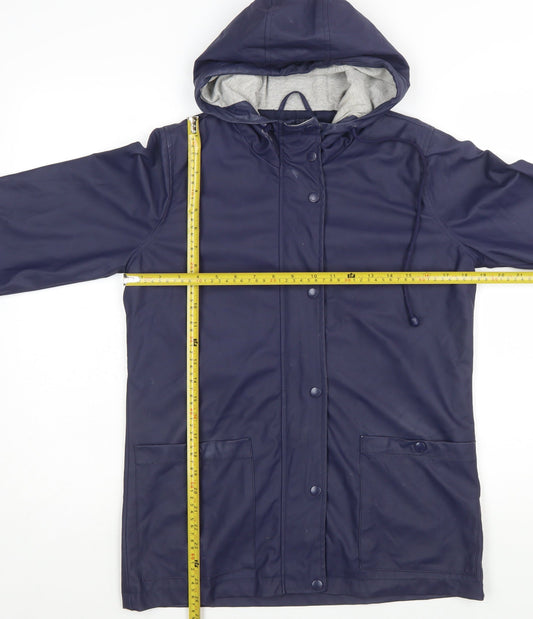 Firetrap Women's Blue Waterproof Hooded Rain Coat Jacket UK 8