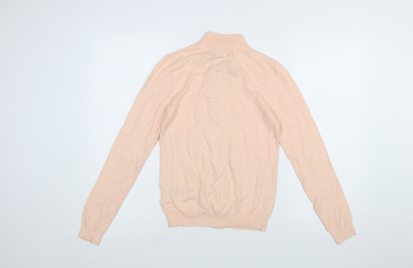 Brave Soul Women's Beige Full Zip Mock Neck Jumper S