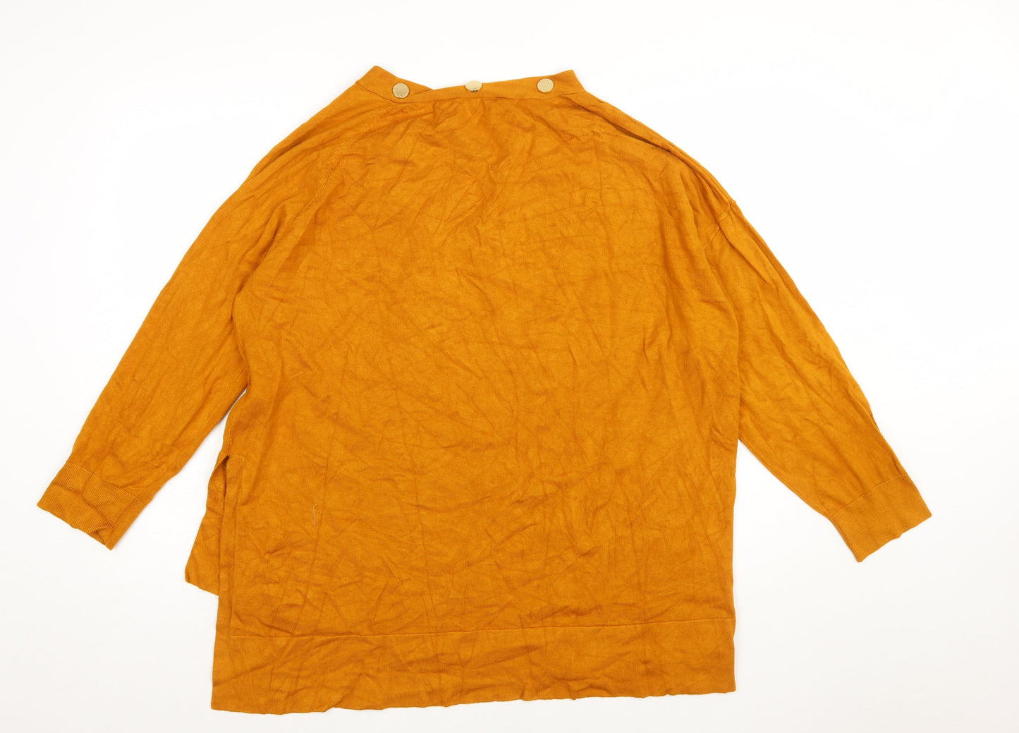 Star by Julien Macdonald Womens Orange Size 20 High Neck Button Jumper