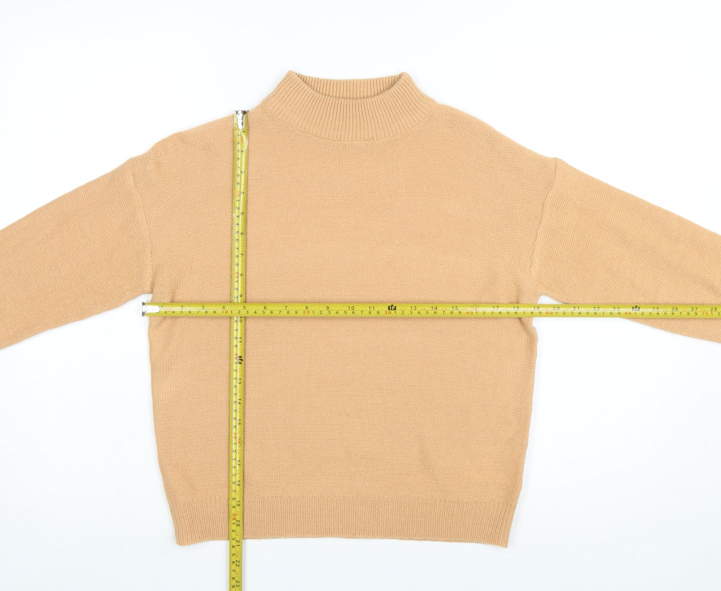 Brave Soul Women’s Beige Mock Neck Knit Jumper XS