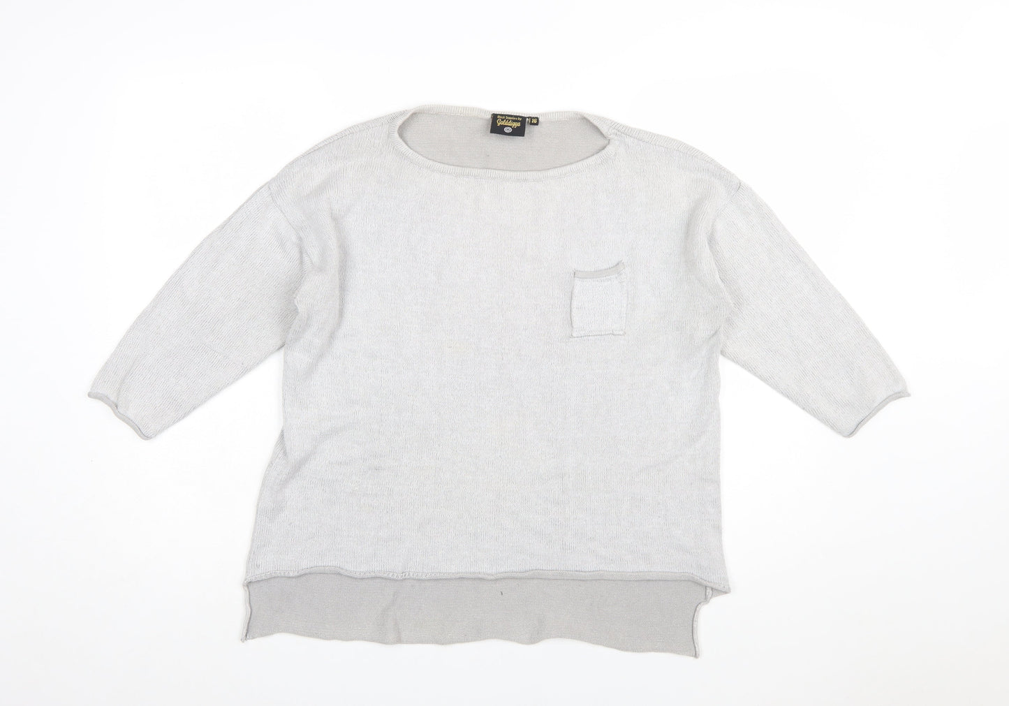 Golddigga Women Grey Knit Pullover Jumper Size 16 Classic Style