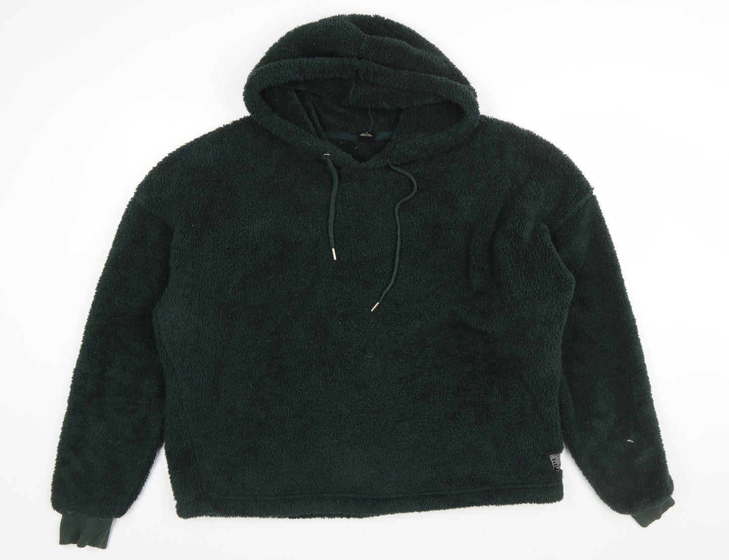 Urban Outfitters Women Dark Green Pullover Hoodie Size L Fleece Polyester