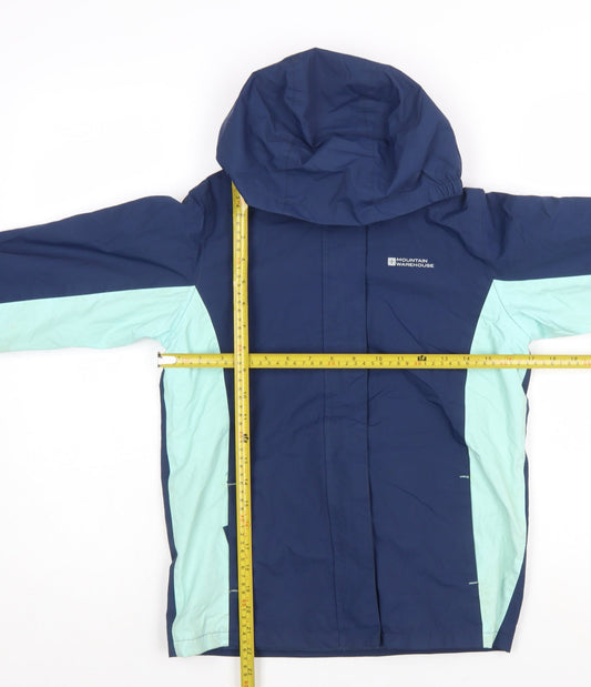 Mountain Warehouse Girls Blue Waterproof Hooded Parka Coat 11-12 Years