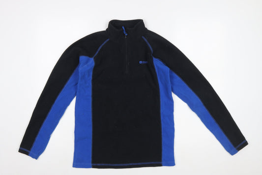 Mountain Warehouse Boys Black Blue Fleece 1/2 Zip Pullover Sweatshirt 13 Years