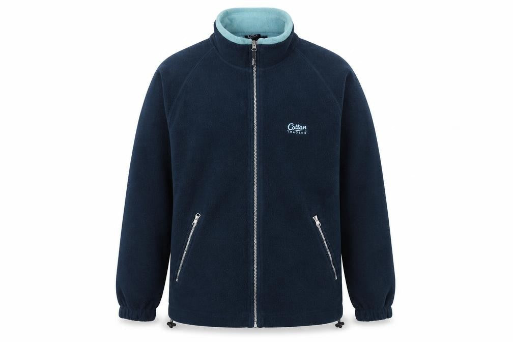 Cotton Traders Men’s Blue Fleece Full Zip Jacket Size M