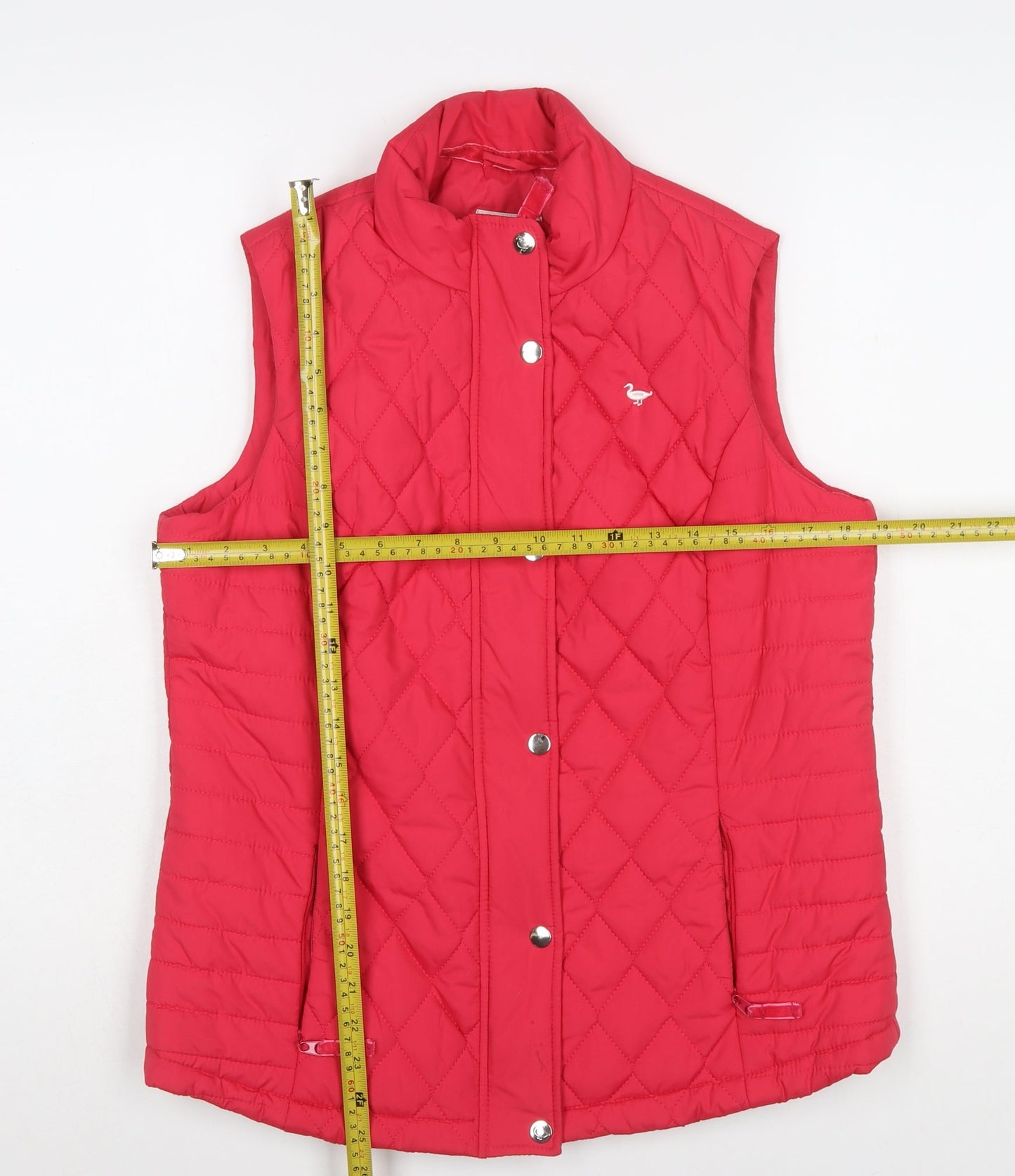 Country Rose Women's Pink Quilted Sleeveless Waistcoat Size S
