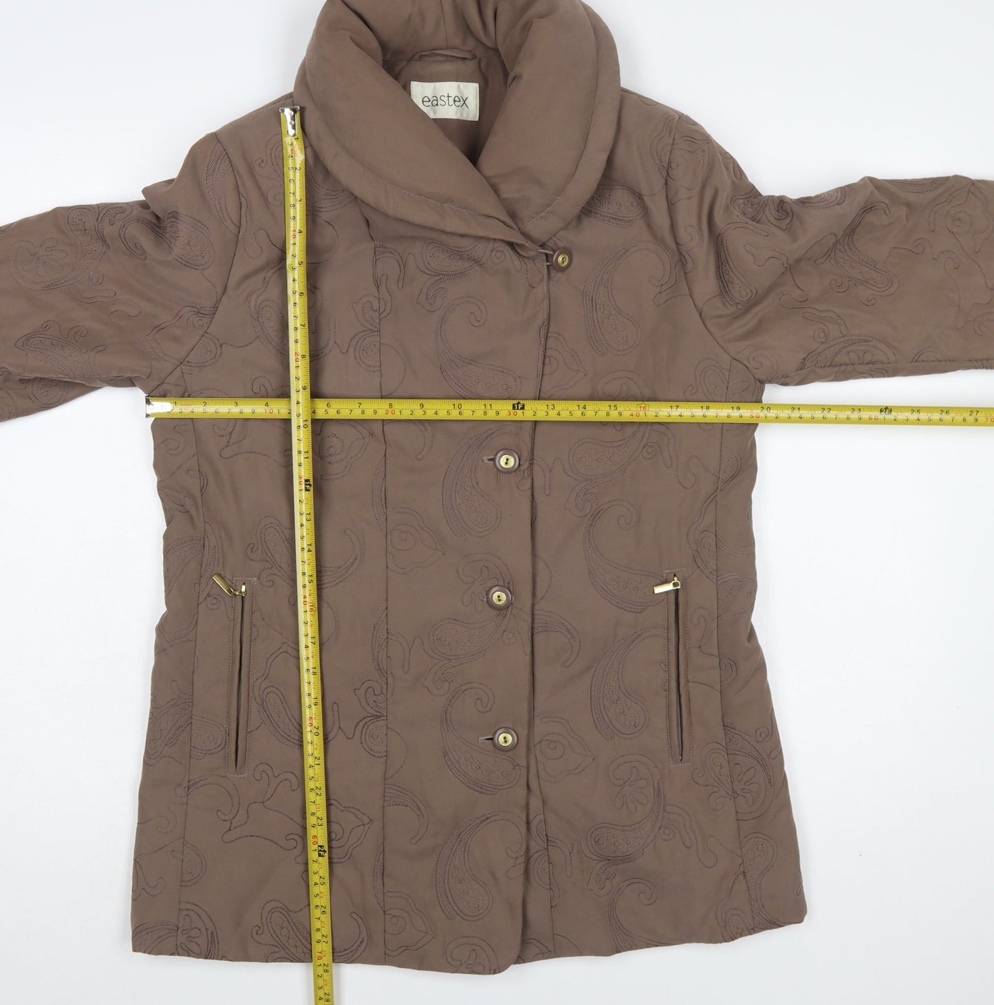 Eastex Women’s Brown Quilted Mid-Length Jacket UK 10 Regular Fit