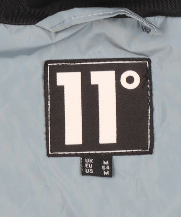 11 Degrees Men Blue Hooded Windbreaker Jacket Size M