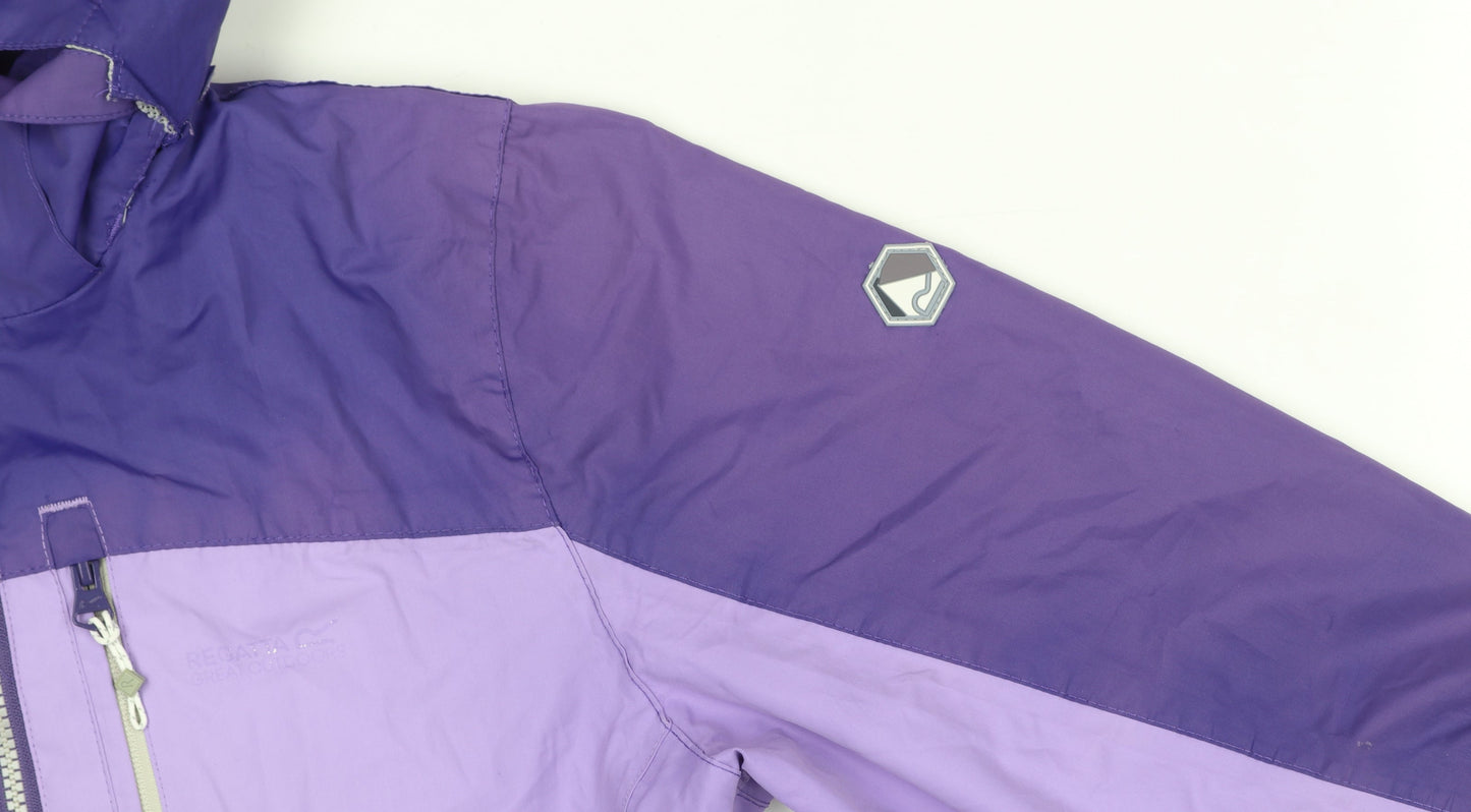 Regatta Womens Purple Waterproof Hooded Rain Jacket UK 12