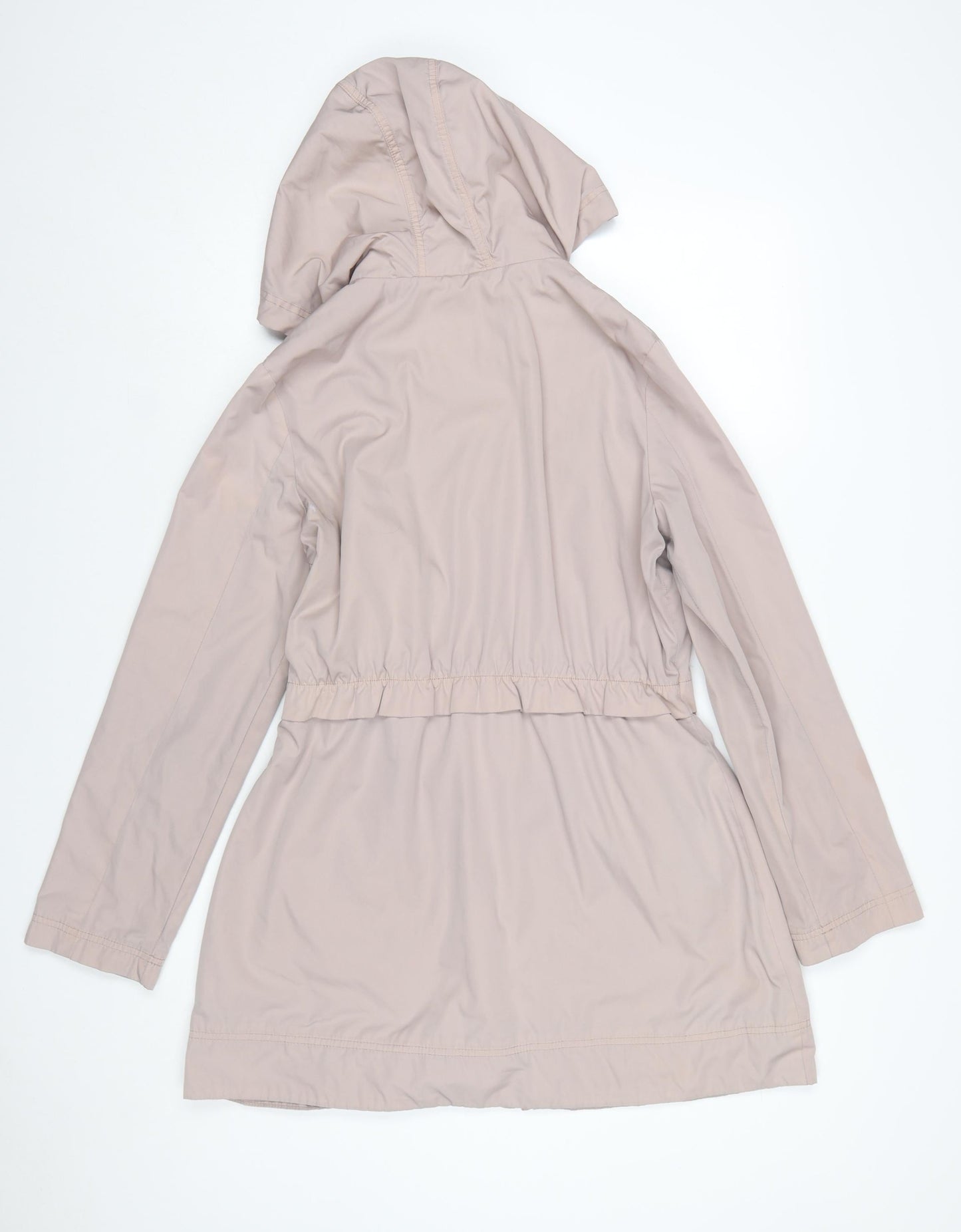 Principles by Ben de Lisi Women's Beige Parka Coat Size 12 Hooded Mid-Length