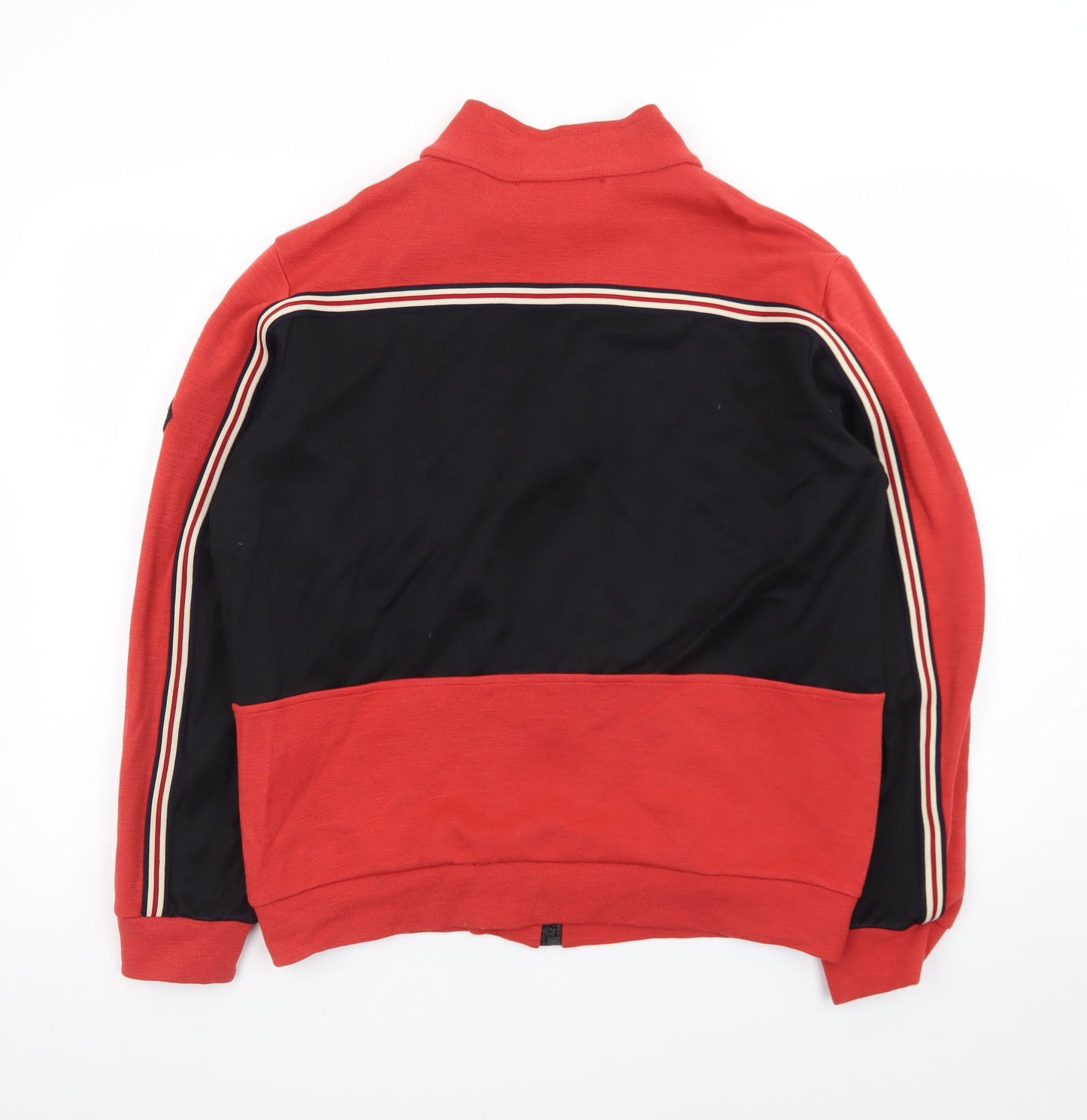 Rudolf Dassler Mens Red Black Full Zip Sweatshirt L Retro Sports Style