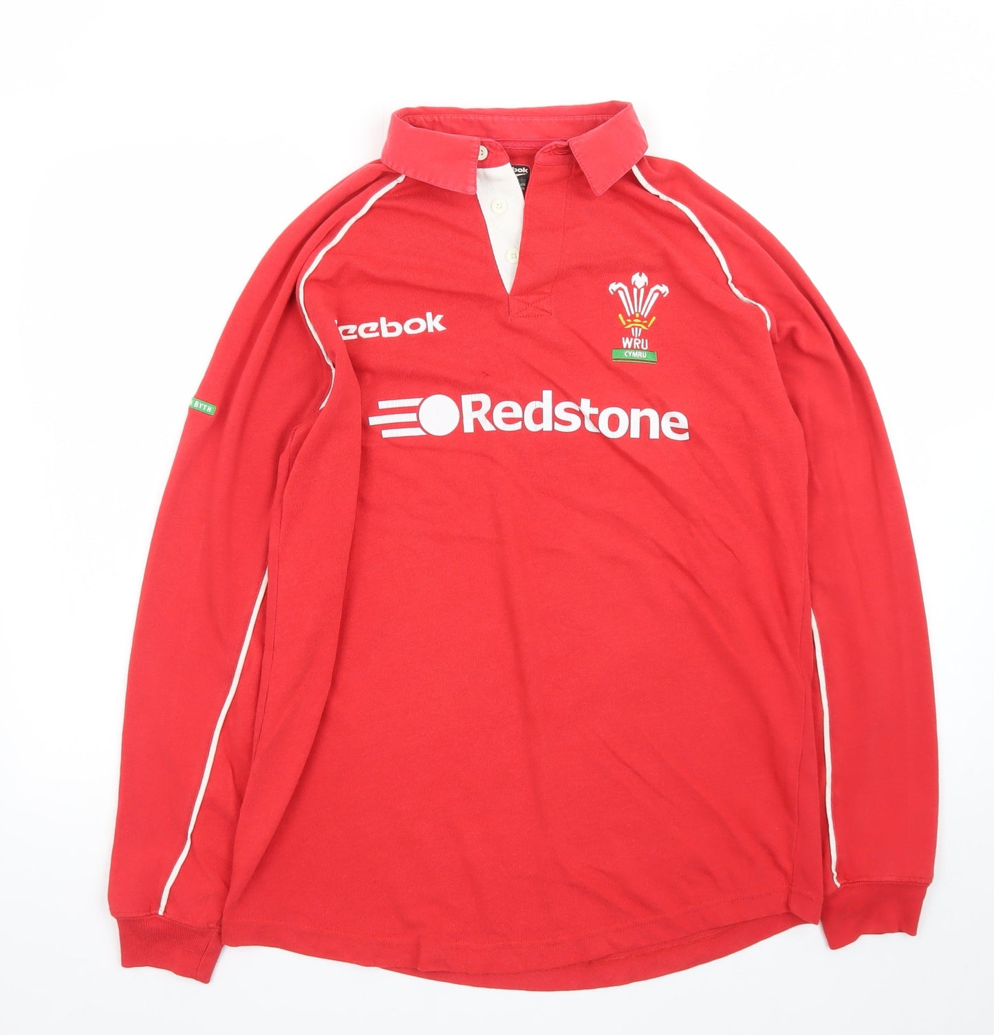 Reebok Wales Rugby Red Long Sleeve Men's Polo Shirt Size S