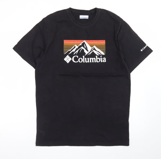 Columbia Men Black Mountain Graphic Cotton Crew Neck T-Shirt M