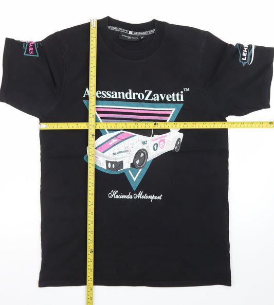 Alessandro Zavetti Men's Black Medium Hacienda Motorsport Graphic T-Shirt