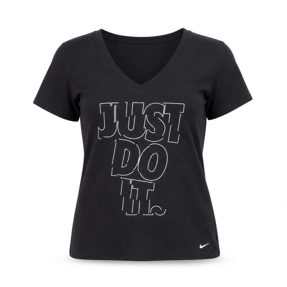 Nike Womens Black Dri-FIT V-Neck T-Shirt Size M Sports Tee