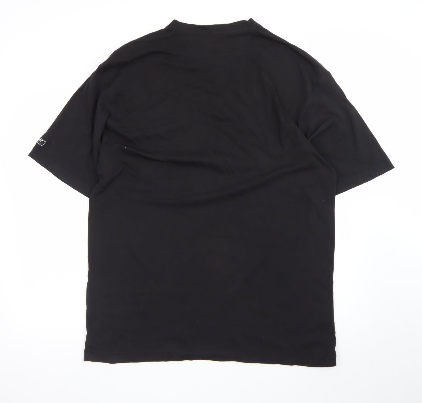 Reebok Mens Black XL V-Neck Cotton Essentials Logo T-Shirt