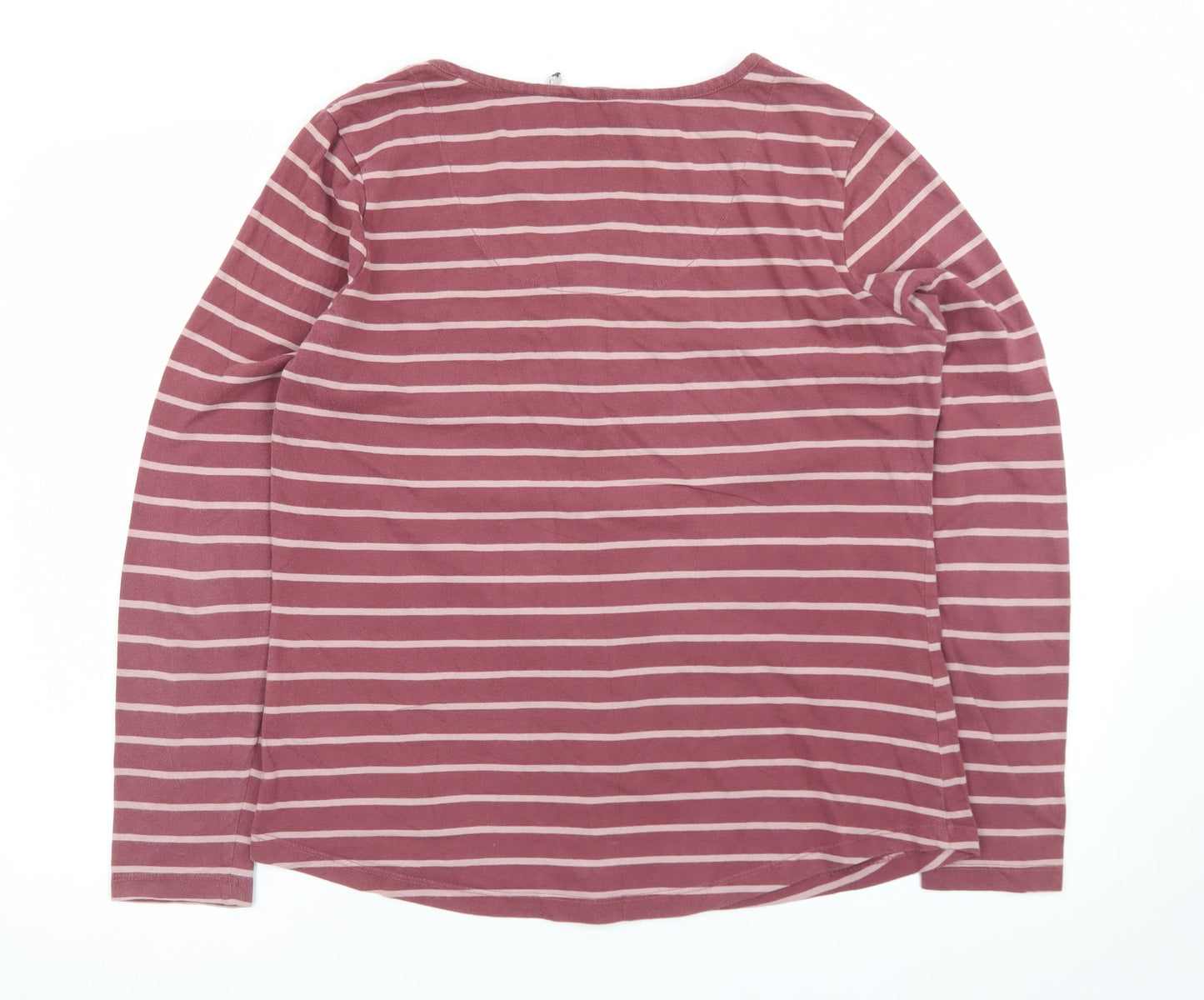 FatFace Womens Pink Striped Long Sleeve Cotton T-Shirt Size 12