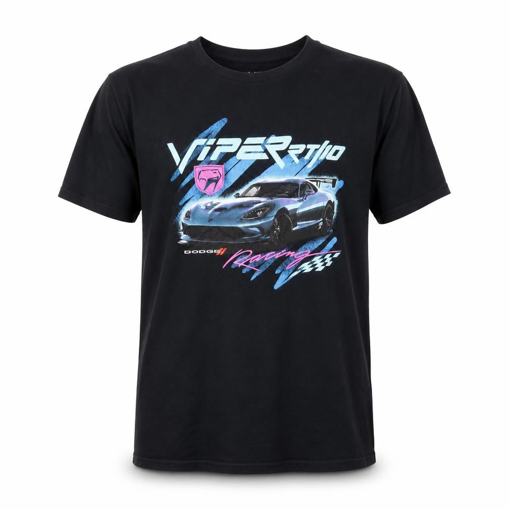 Dodge Men’s Black Racing Car Graphic Cotton T-Shirt Size L