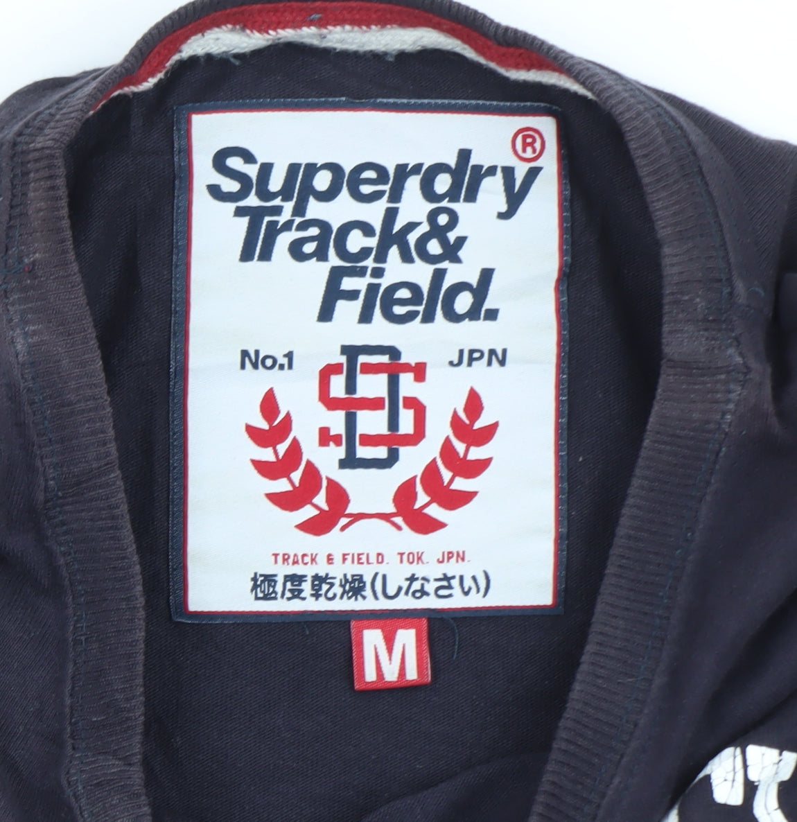 Superdry Men's Navy Long Sleeve Track & Field T-Shirt Size M