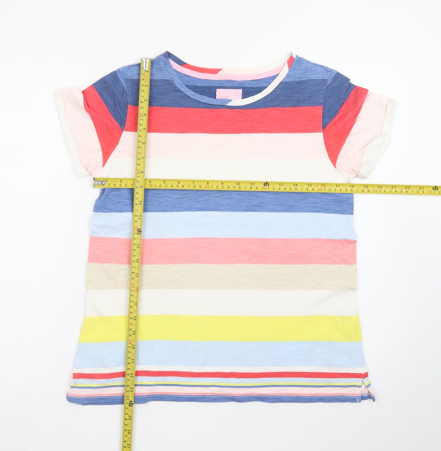 Joules Womens Multicoloured Striped Cotton T-Shirt UK 14