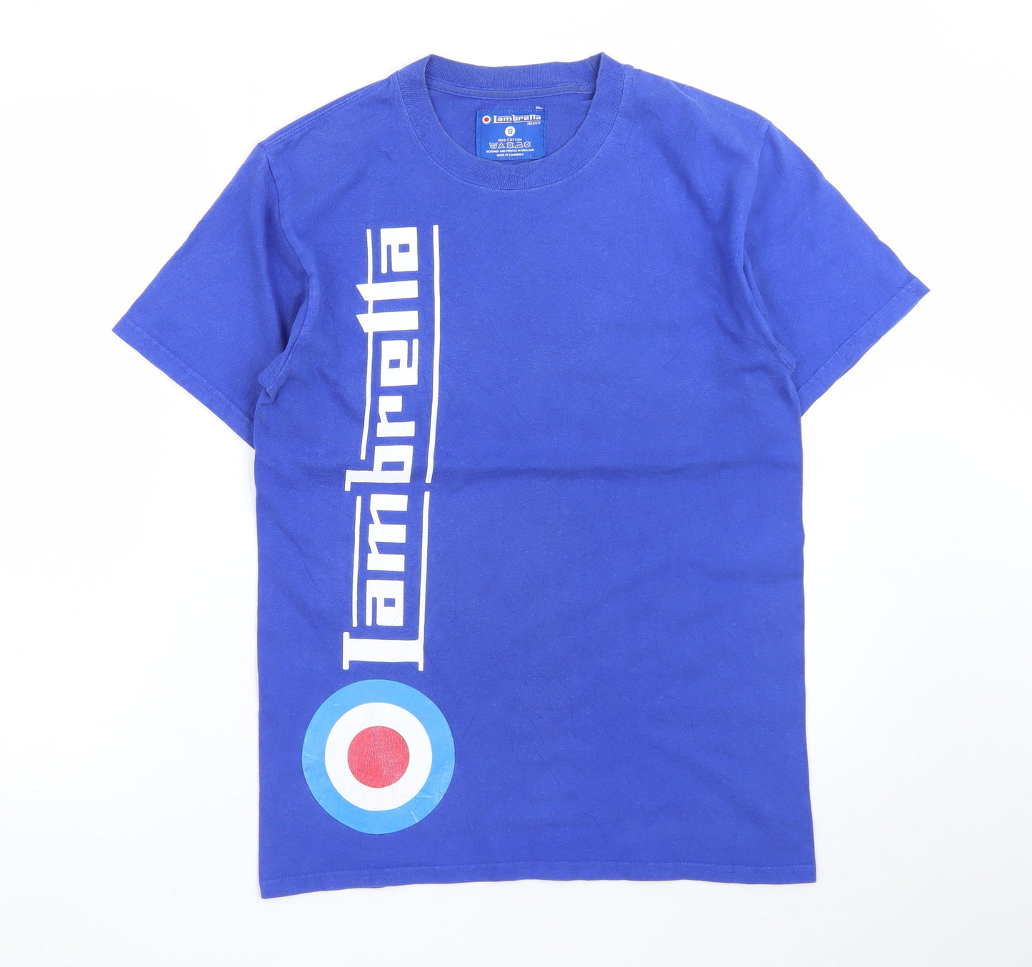 Lambretta Men's Blue Crew Neck Graphic Cotton T-Shirt Size S