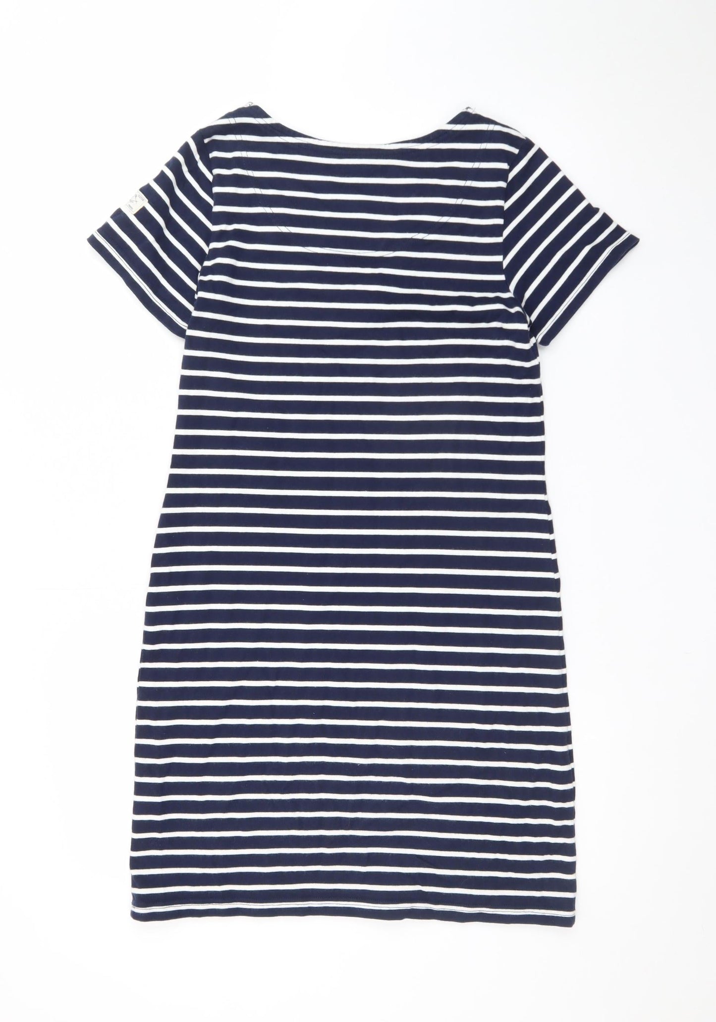 Joules Women Blue Stripe Cotton T-Shirt Dress Size 8