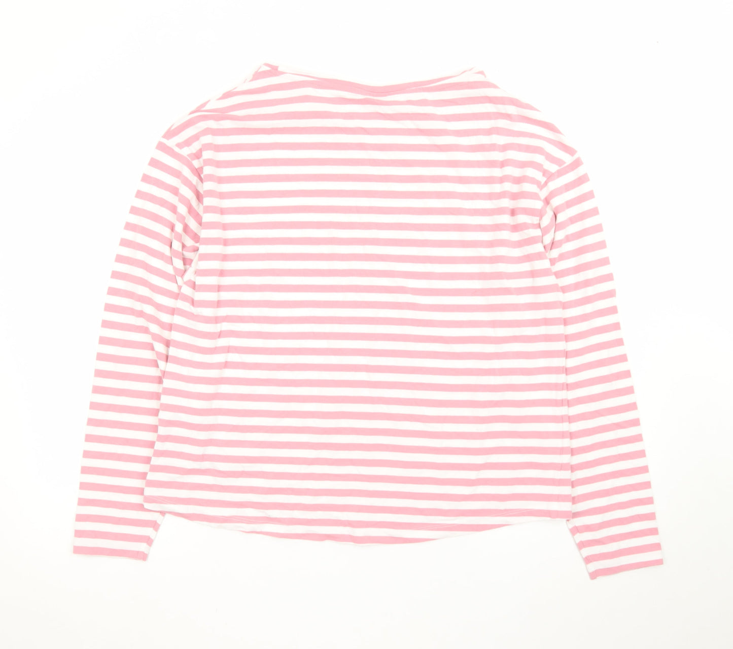 Trespass Women’s Pink White Striped Long Sleeve Cotton T-Shirt UK 14