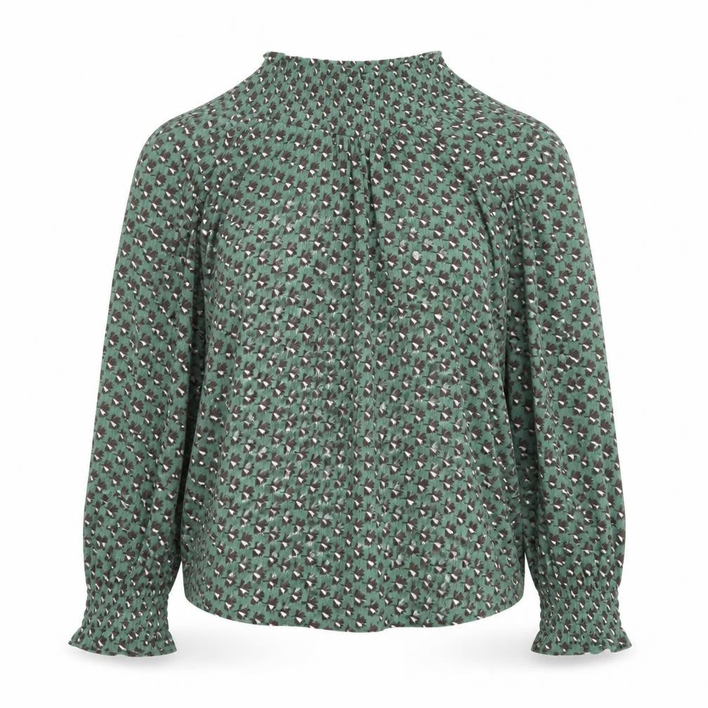 Next Women’s Green Floral High Neck Long Sleeve Tunic Blouse Size 6 Petite