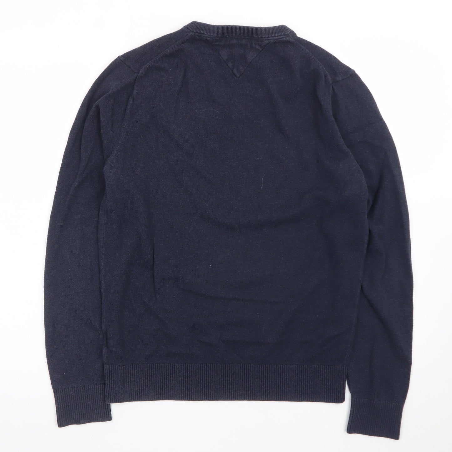 Tommy Hilfiger Men's Blue XS V-Neck Cotton Cashmere Jumper
