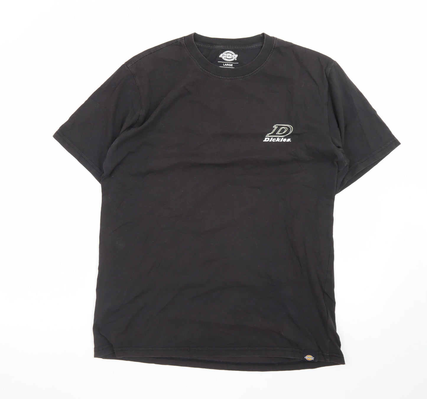 Dickies Men's Black Large Logo Graphic Cotton T-Shirt