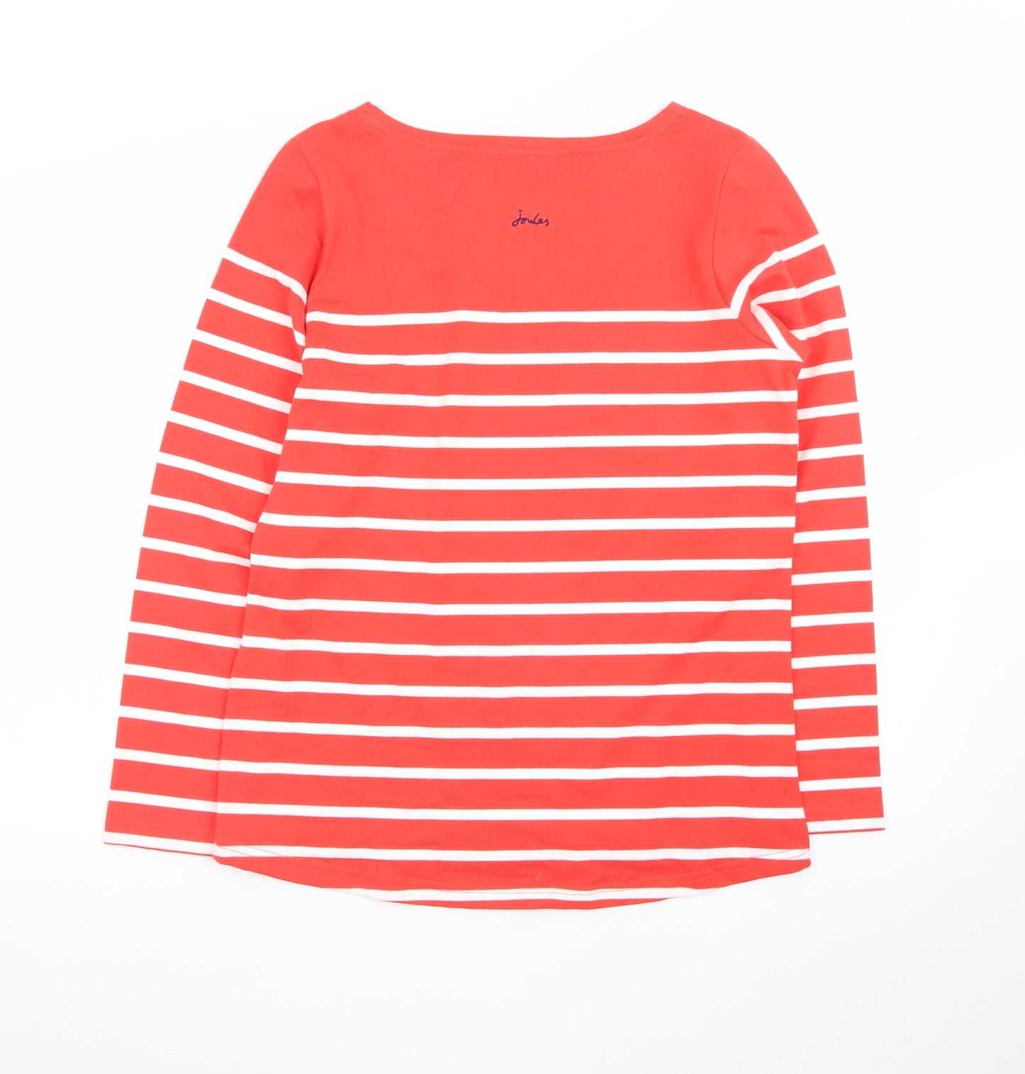 Joules Womens Red Striped Long Sleeve Cotton T-Shirt UK 10
