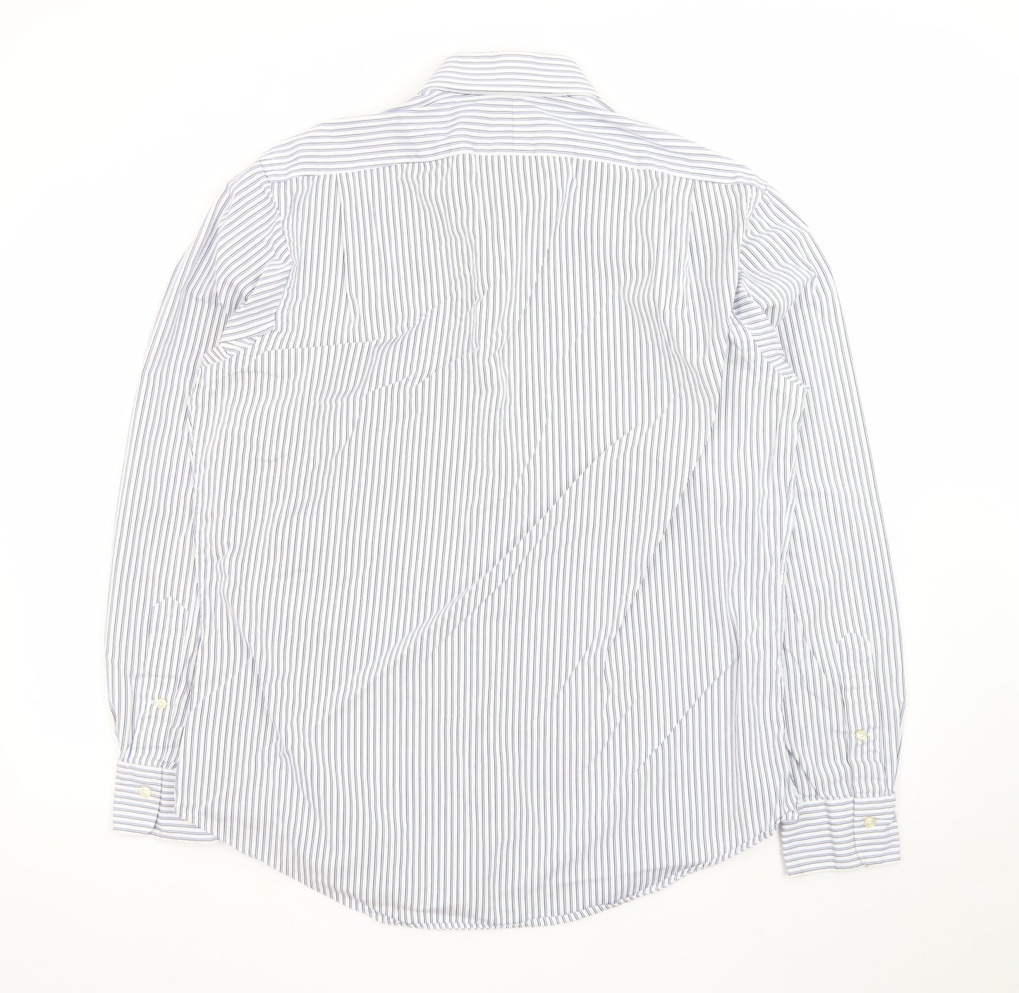 Ralph Lauren Men’s Blue Striped Custom Fit Button-Down Shirt 16.5