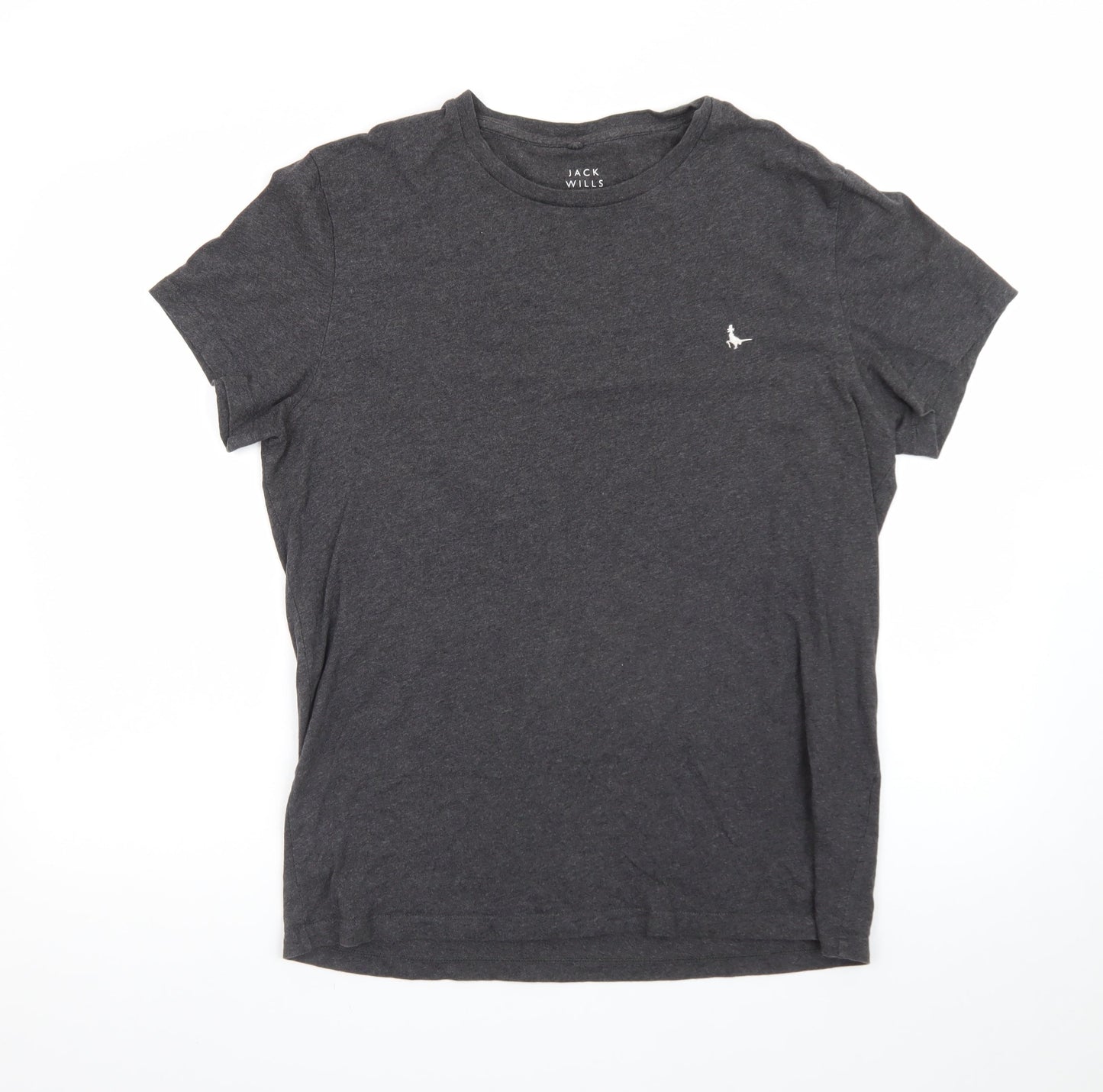 Jack Wills Men's Charcoal Crew Neck Short Sleeve T-Shirt Medium