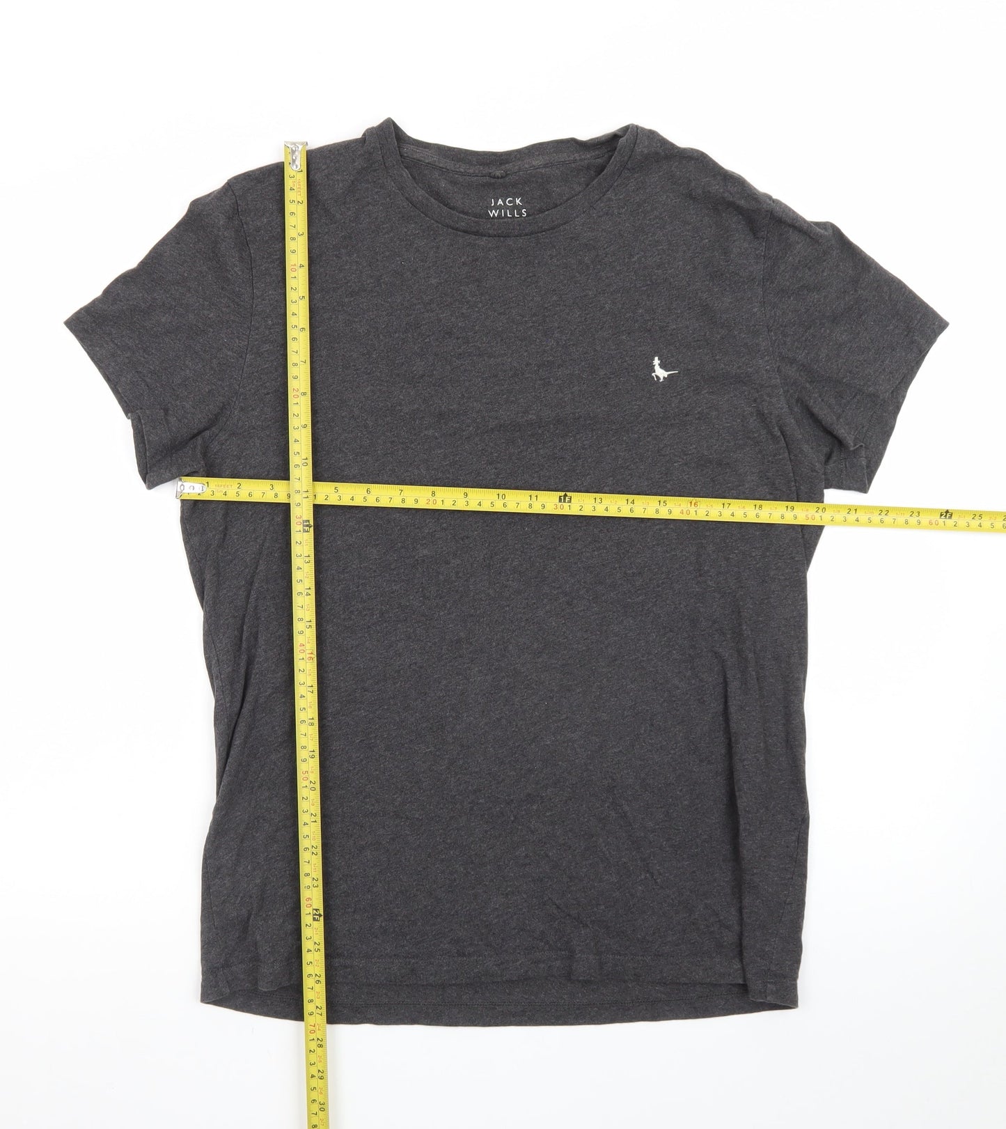 Jack Wills Men's Charcoal Crew Neck Short Sleeve T-Shirt Medium