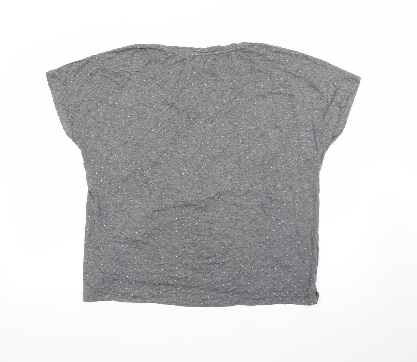 Moshulu Women Grey Polka Dot Relaxed T-Shirt Size 12