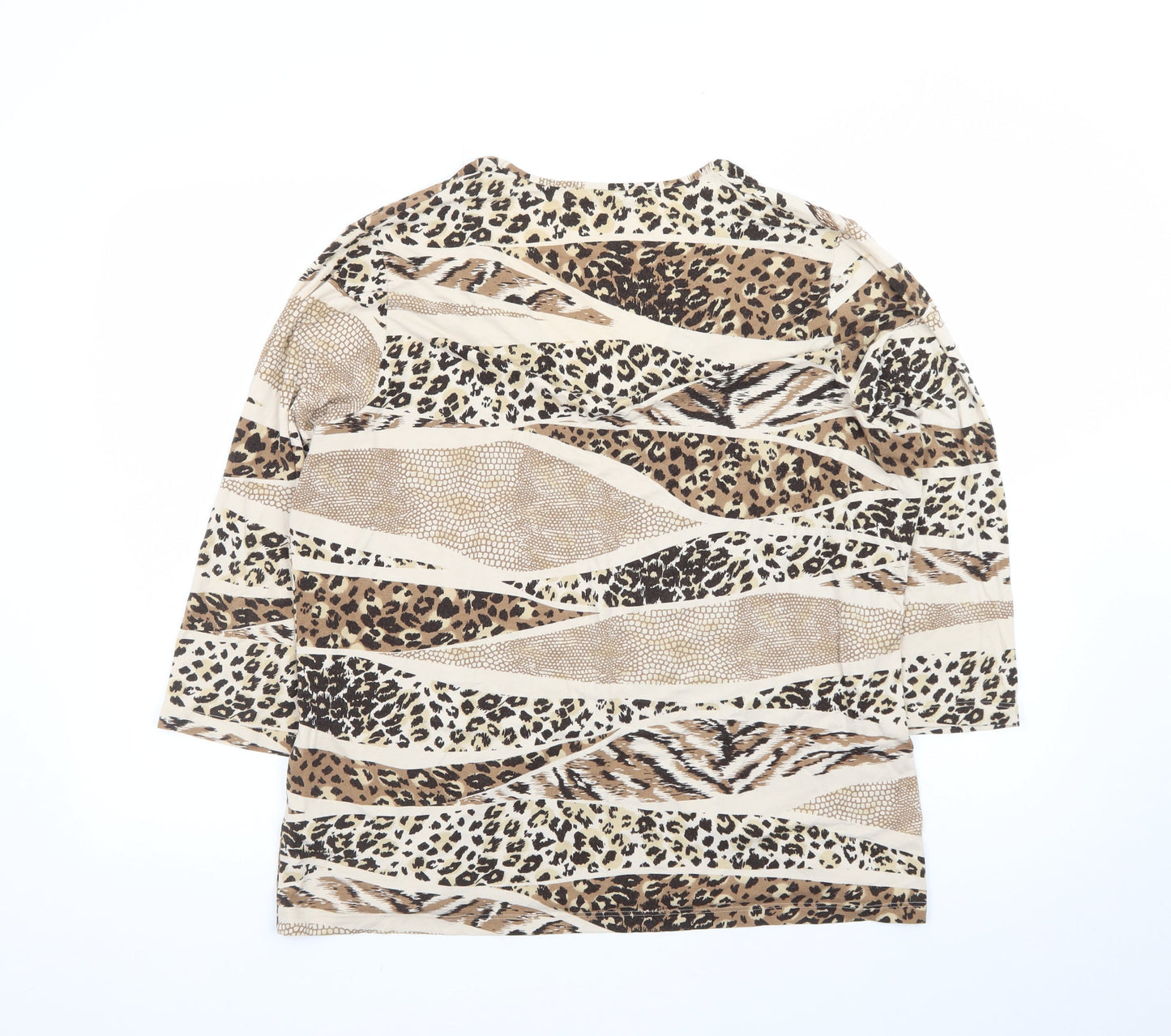 Marks and Spencer Womens Brown Animal Print Viscose Tunic Top Size 20