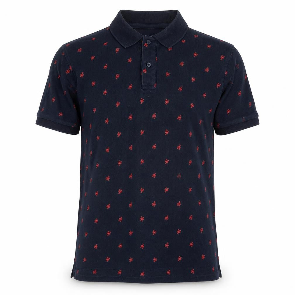 Marks & Spencer Men's Blue Regular Fit Embroidered Polo Shirt Size S