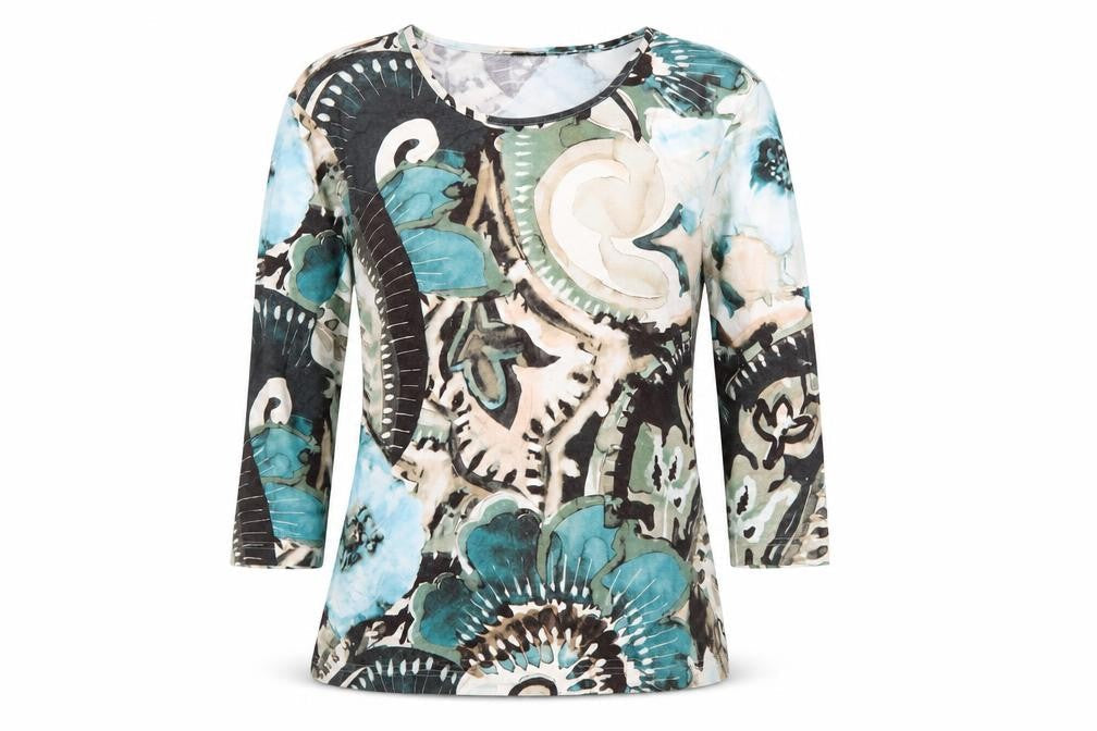 Gerry Weber Women's Multicoloured Floral Jersey Top Size 16